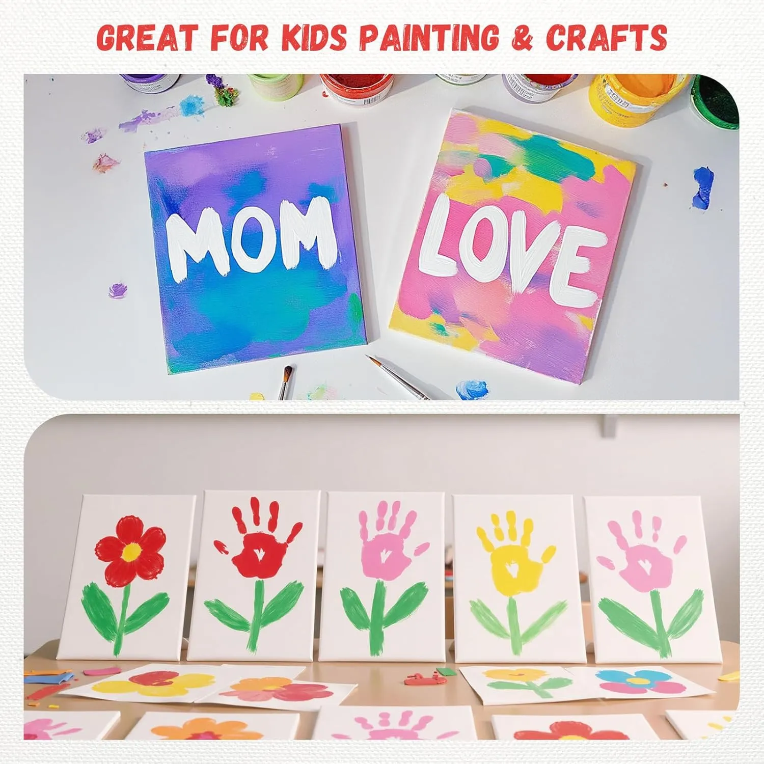 Simetufy 64 Pack Canvas Boards for Painting 8 x 10 inch, Bulk Blank Canvas for Kids- Gesso Primed Acid-Free 100% Cotton for Acrylics Oil Tempera Paints