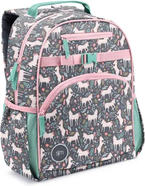 Simple Modern Medium Toddler Backpack for School Girls and Boys | Kindergarten Elementary Kids Backpack | Fletcher Collection | Kids - 15" tall | Unicorn Fields