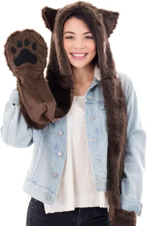 Simplicity 3-in-1 Multi-Functional Animal Hat, Scarf, & Mitten Combo