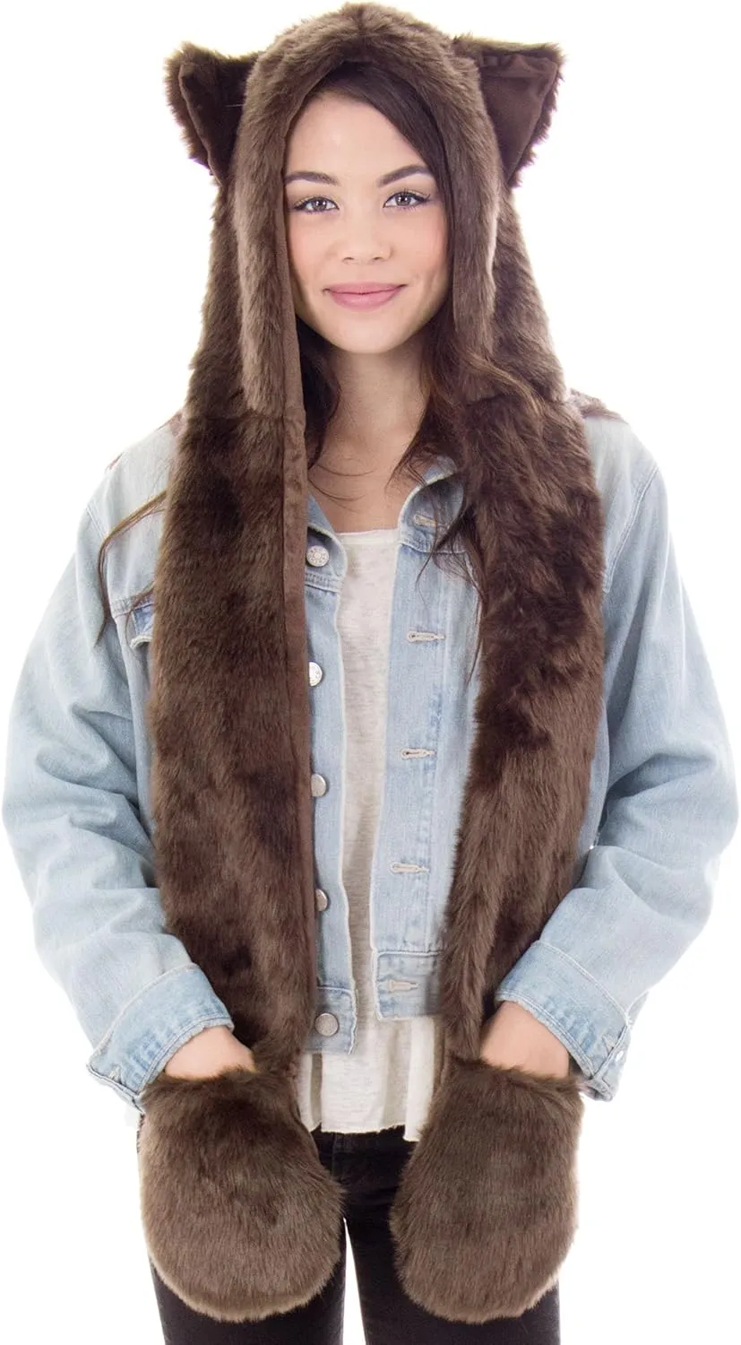 Simplicity 3-in-1 Multi-Functional Animal Hat, Scarf, & Mitten Combo