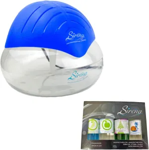 Sirena Twister Deluxe Pack (Blue) included Fragrance Pack - Water Filter Air Freshener For Home and Office - Essential Oil Aroma Diffuser With LED Night light - Small Air Cleaner For Smoke and Pets