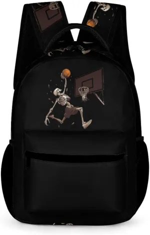 Skeleton Basketball Slam Dunk Travel Laptop Backpack Durable Computer Bag Daypack for Men Women