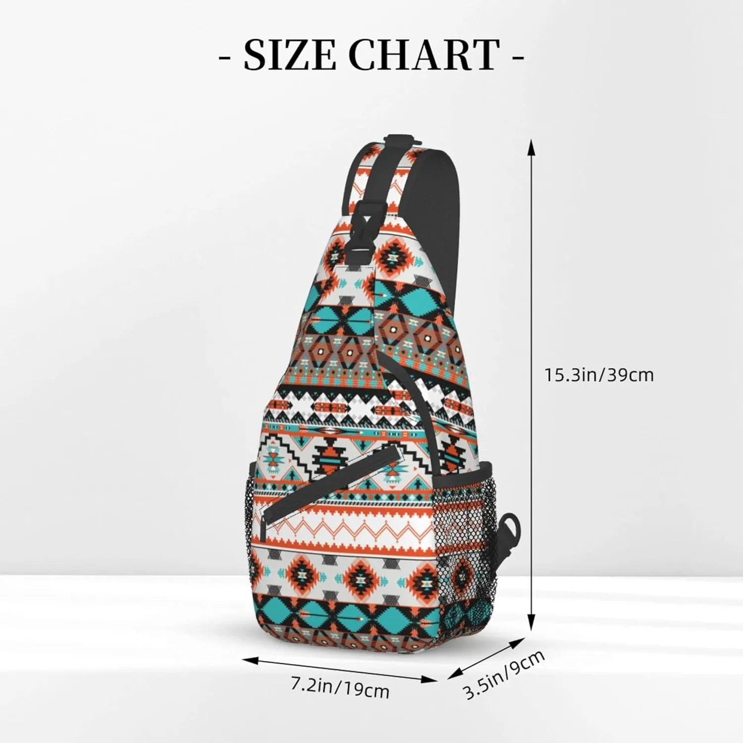 Sling Bag For Women Men, Crossbody Sling Backpack, Chest Bag for Hiking Travel Daypack, Multipurpose Lightweight Shoulder Bag, Aztec Pattern One Size