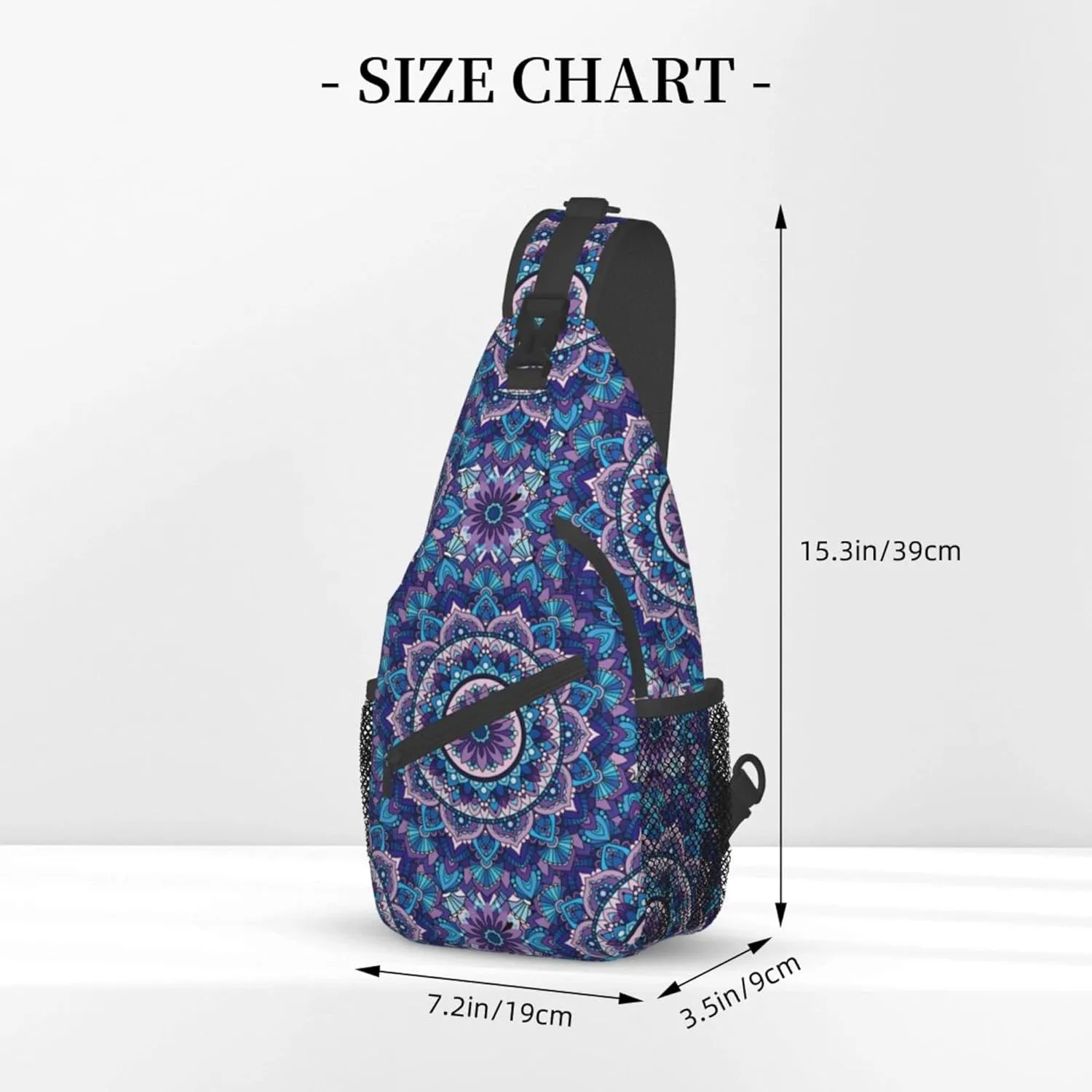 Sling Bag For Women Men, Crossbody Sling Backpack, Chest Bag for Hiking Travel Daypack, Multipurpose Lightweight Shoulder Bag, Bohemian