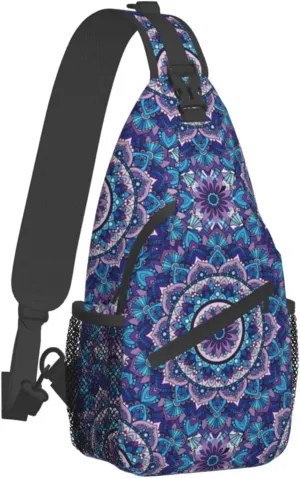 Sling Bag For Women Men, Crossbody Sling Backpack, Chest Bag for Hiking Travel Daypack, Multipurpose Lightweight Shoulder Bag, Bohemian
