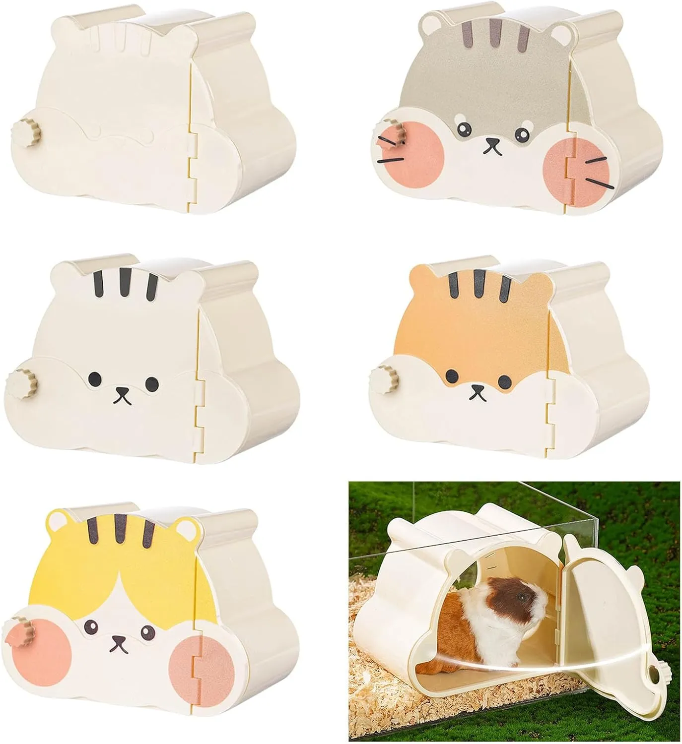 Small Animals Hideouts Shelter House Easy Observation Hamster Cage Cave House Pet Cage Decorative Furniture
