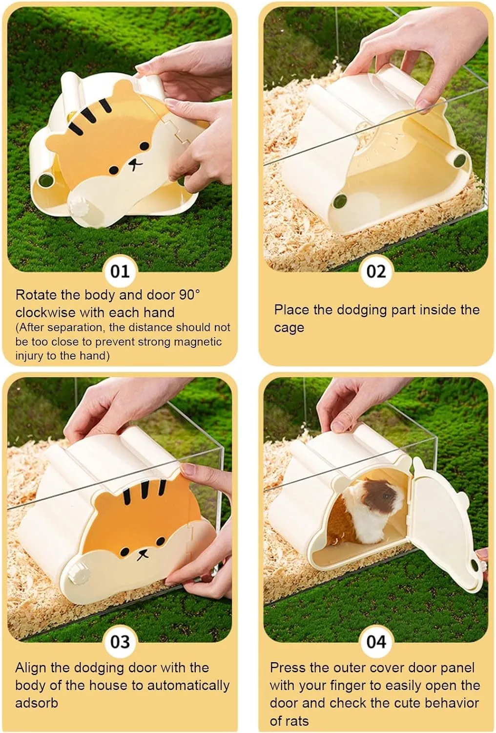 Small Animals Hideouts Shelter House Easy Observation Hamster Cage Cave House Pet Cage Decorative Furniture