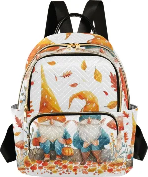 Small Backpack Purse for Women, Fall Leaves Dwarf Travel Bag Casual Daypack Shoulder Bag