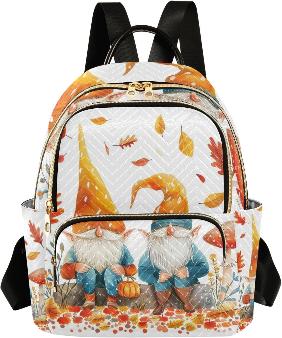 Small Backpack Purse for Women, Fall Leaves Dwarf Travel Bag Casual Daypack Shoulder Bag