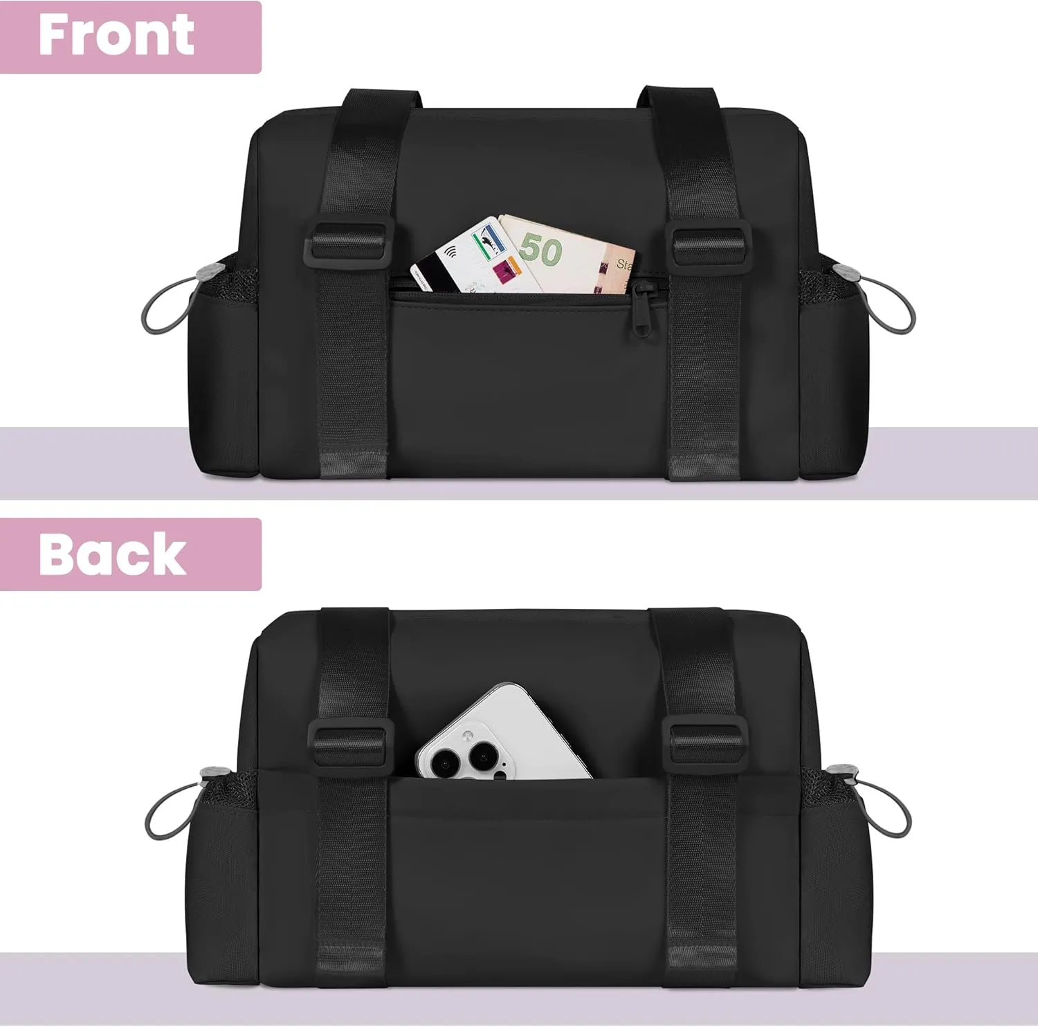 Small Gym Bag & Tote bag for Women, Waterproof Travel Duffle Bag with Wet Compartment, Mini Gym Bag for Sport & Workout & Swimming - KUKUPAK