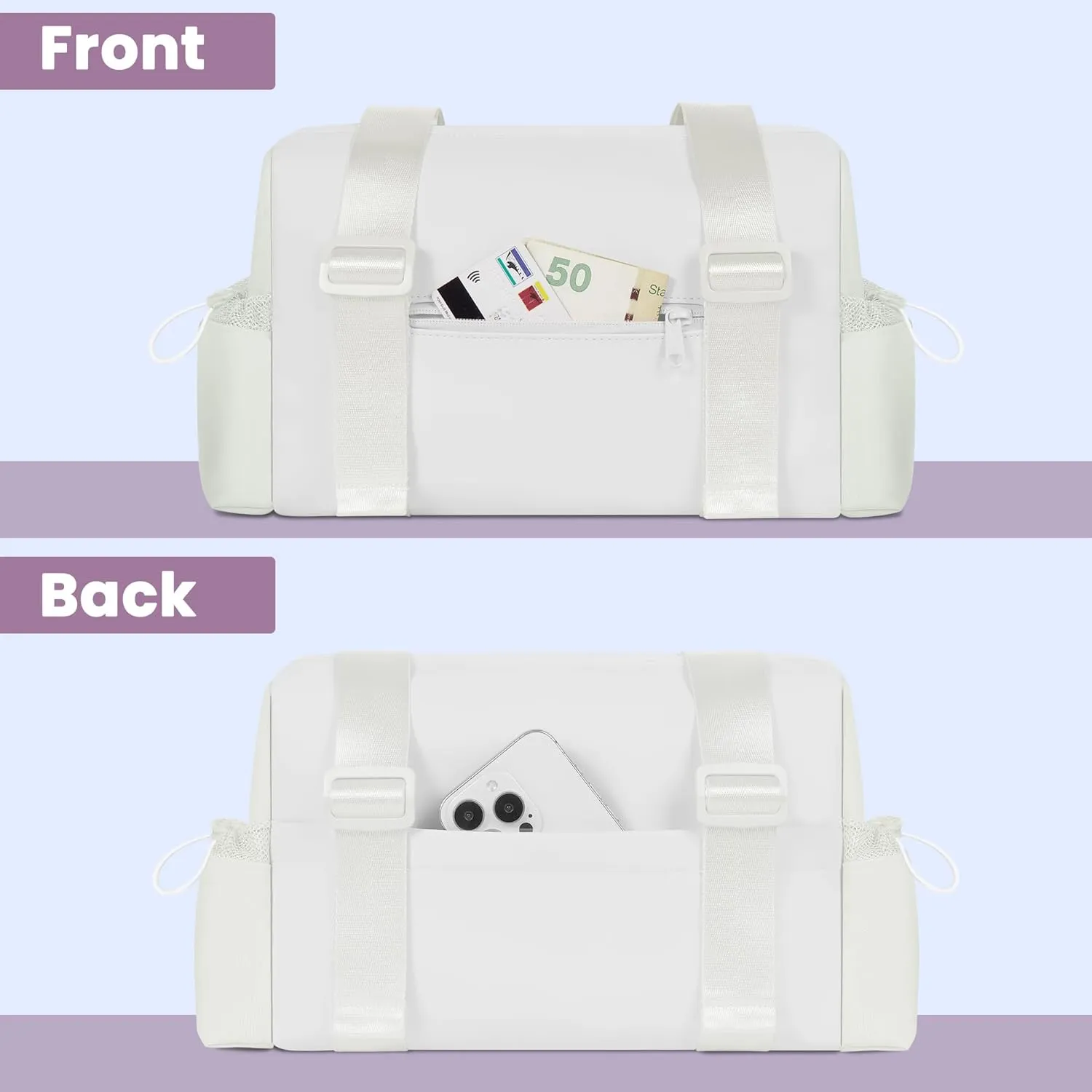 Small Gym Bag & Tote bag for Women, Waterproof Travel Duffle Bag with Wet Compartment, Mini Gym Bag for Sport & Workout & Swimming - KUKUPAK