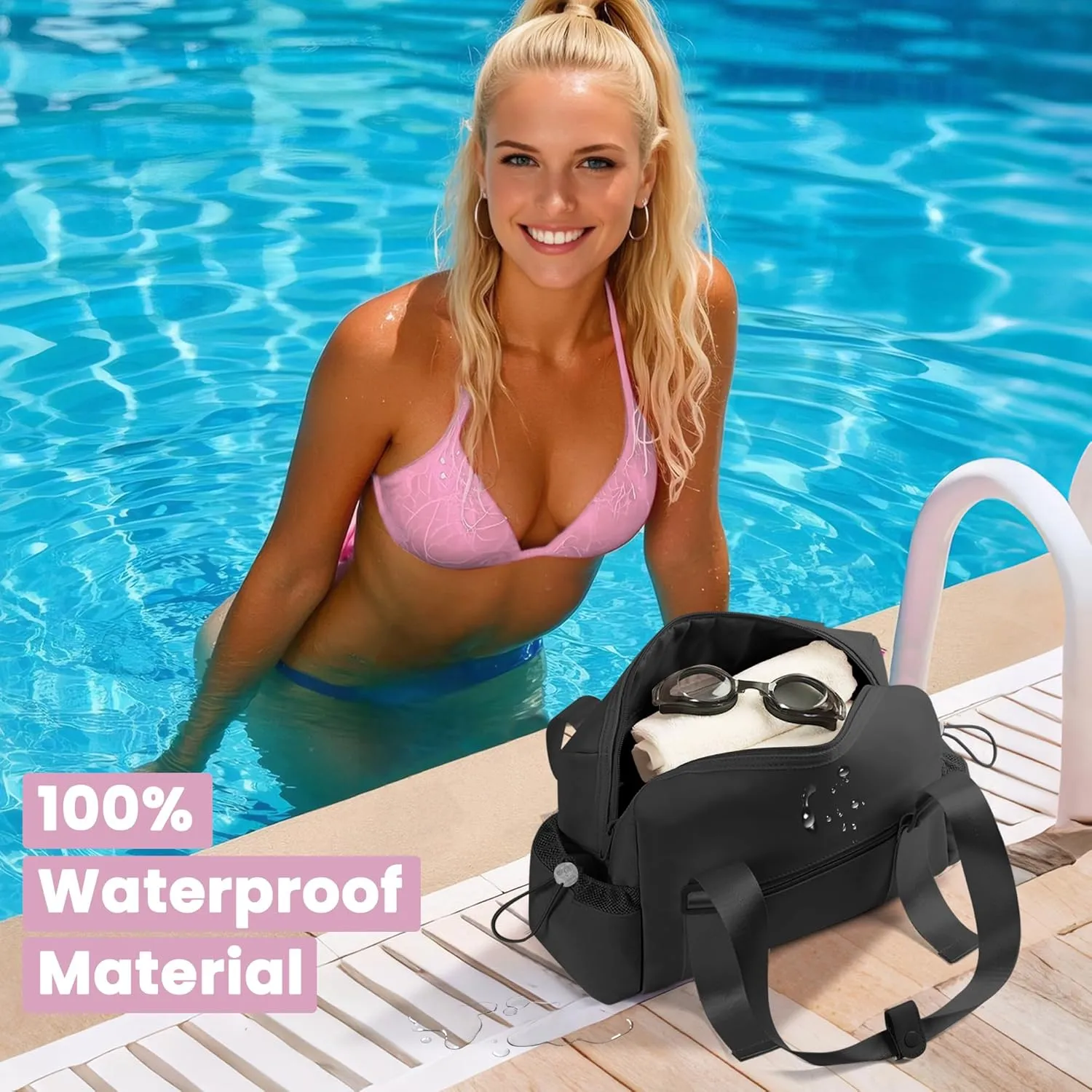 Small Gym Bag & Tote bag for Women, Waterproof Travel Duffle Bag with Wet Compartment, Mini Gym Bag for Sport & Workout & Swimming - KUKUPAK