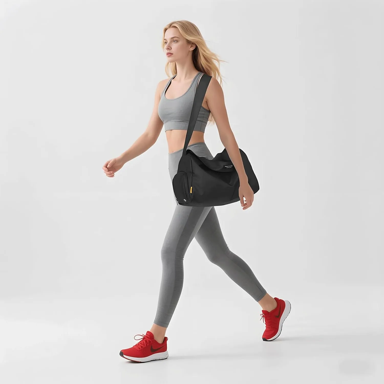 Small Gym Bag for Women Sports Duffel Bag with Shoes Compartment, Waterproof Travel Duffel Bag Carry on Bag Overnight Bag Weekender Bags for Workout Swimming Yoga Dance