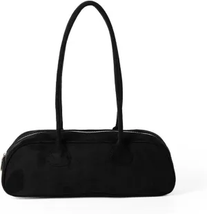 Small niche design suede long bag, fashionable and versatile, vintage suede hand-held shoulder bag