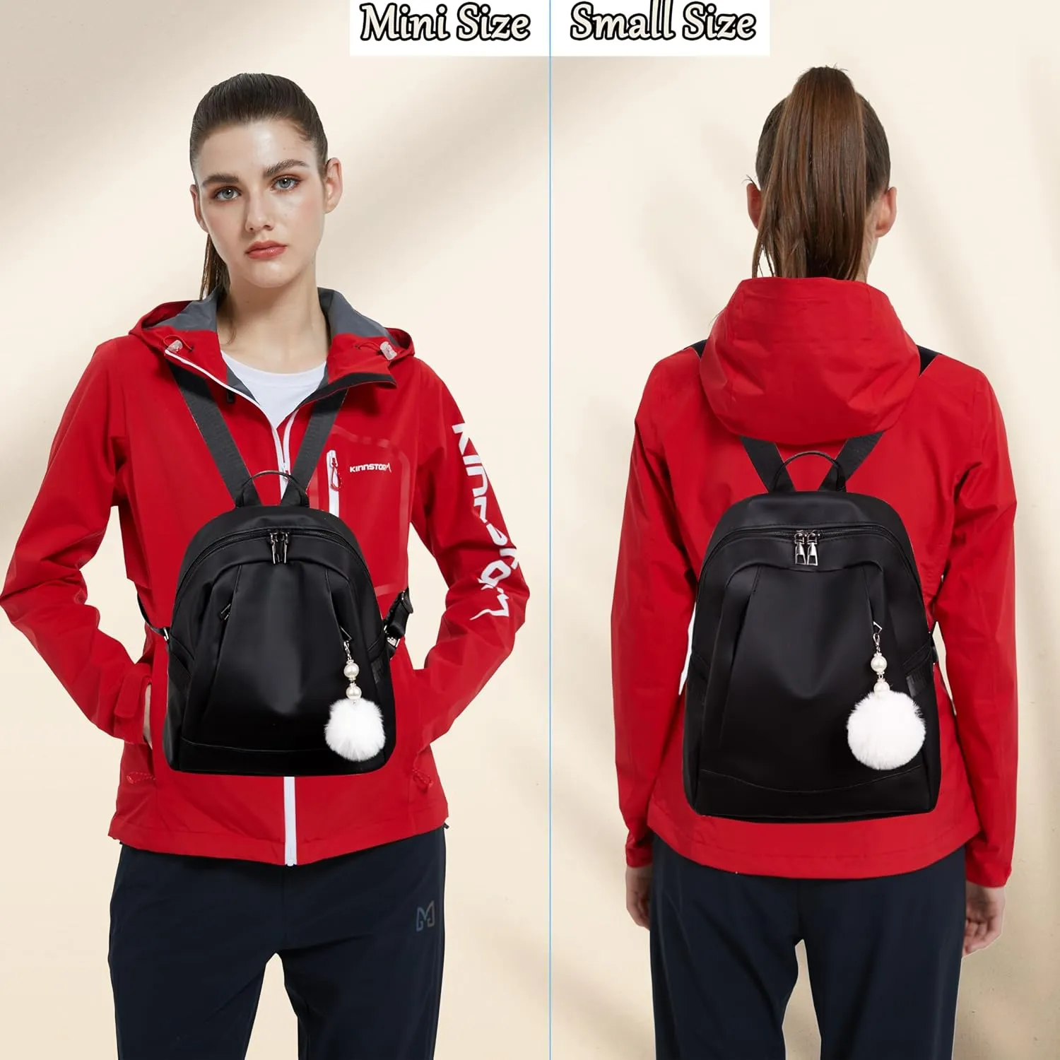 Small Size Backpack Purse for Women - Black Backpacks Purses for Travel Women's Medium Daypack