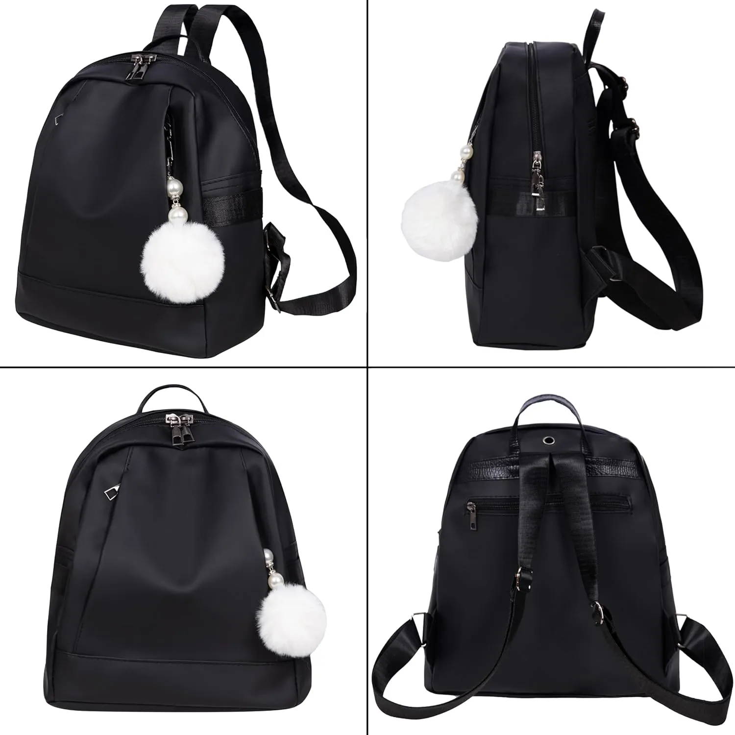 Small Size Backpack Purse for Women - Black Backpacks Purses for Travel Women's Medium Daypack