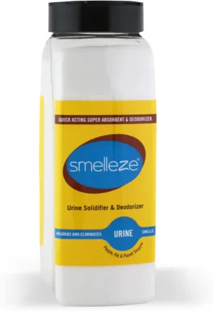 SMELLEZE Urine Absorbent Powder & Poo Gel | Odor Eliminator for Strong Odor | Solidifier & Deodorizer for Portable Toilets, Urinals, Pet Potty, Bedside Commodes| Absorbs Liquids in Minutes | 2 lb.