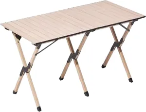 SOBOUR Ultra-Light Camping Table Folding Camping Picnic Table Compact Frame Camping Table Roll Up Table Top with Carry Bag for Camp