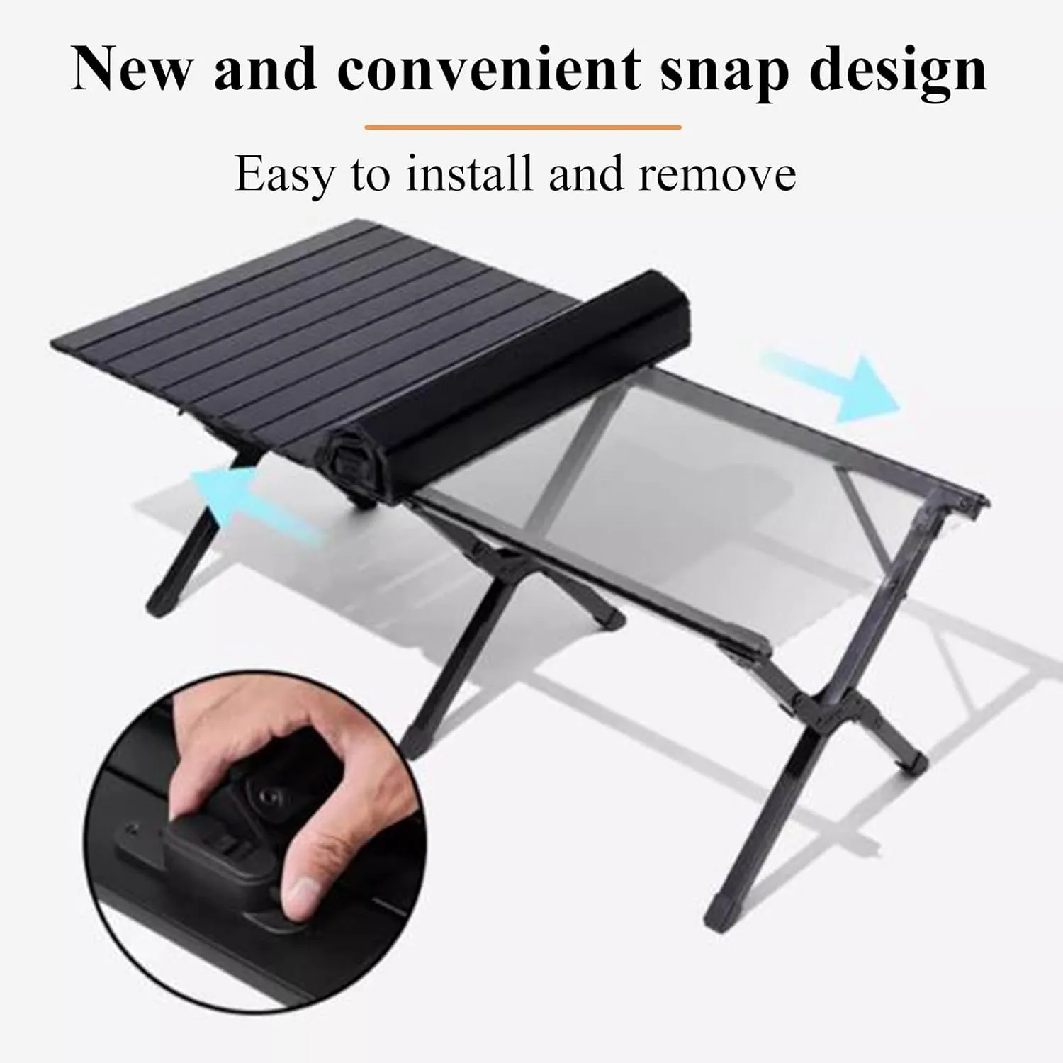 SOBOUR Ultra-Light Camping Table Folding Camping Picnic Table Compact Frame Camping Table Roll Up Table Top with Carry Bag for Camp