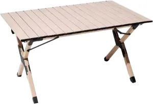 SOBOUR Ultra-Light Camping Table Folding Camping Picnic Table Compact Frame Camping Table Roll Up Table Top with Carry Bag for Camp