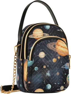 Solar System Planet Small Crossbody Bags for Women Cell Phone Shoulder Purse Handbags Wallet 21215060