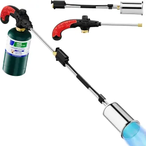 Sondiko Big Flame Propane Torch Head Kit, Weed Torch, Heavy Duty Blow Torch Detachable Propane Weed Torch with High Output 800,000 BTU for Garden Stumps Wood Ice Snow Roofing, Black & Red