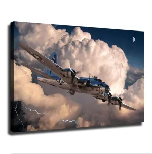 SongYul Aviation Aircraft Army Decoration Military Aircraft Vintage Ww2 Aircraft American Aviation Poster Canvas Print Wall Art Modern Room Living Room Bathroom Kitchen-Frame-style-08x12inch(20x30cm)