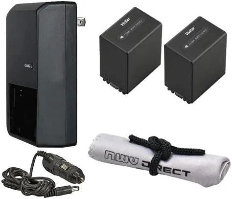 Sony Handycam HDR-XR150 High Capacity Intelligent Batteries (2 Units)   AC/DC Travel Charger   Nwv Direct Microfiber Cleaning Cloth.