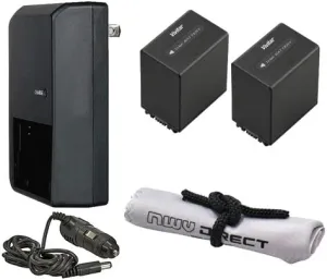 Sony Handycam HDR-XR150 High Capacity Intelligent Batteries (2 Units)   AC/DC Travel Charger   Nwv Direct Microfiber Cleaning Cloth.