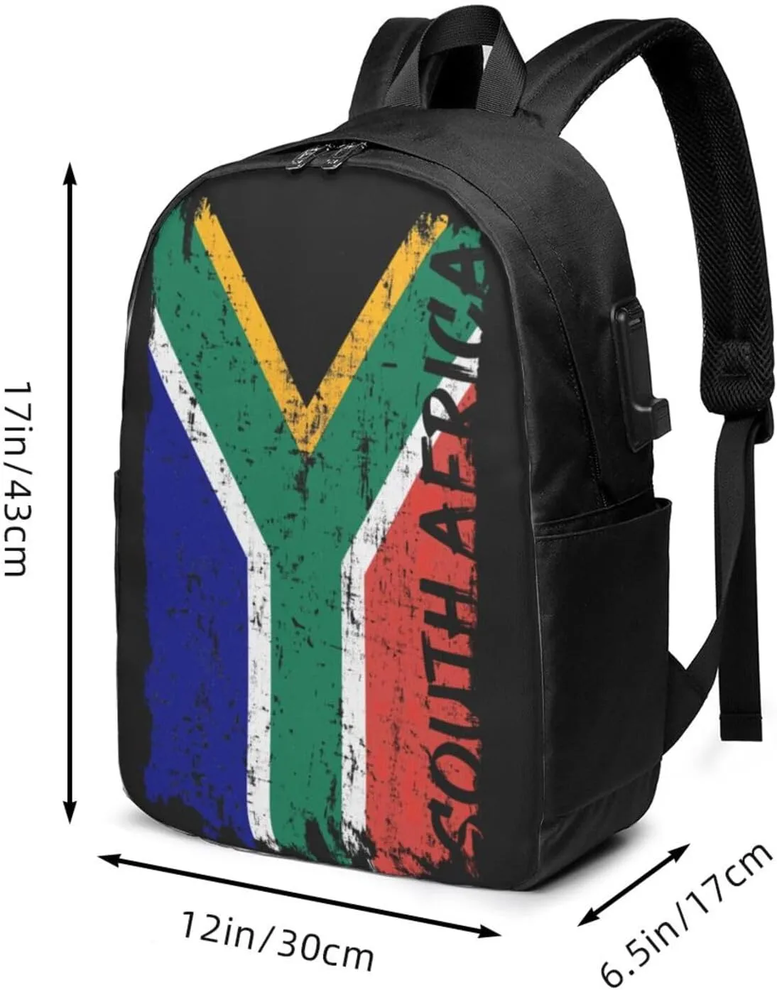 South Africa Flag Laptop Backpacks Travel Backpack Casual Business Daypack Sport Rucksack Computer Bag Fits up to 17 Inch Notebook with USB Port