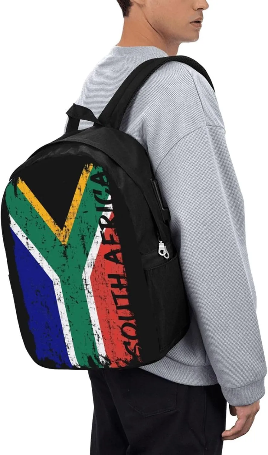 South Africa Flag Laptop Backpacks Travel Backpack Casual Business Daypack Sport Rucksack Computer Bag Fits up to 17 Inch Notebook with USB Port