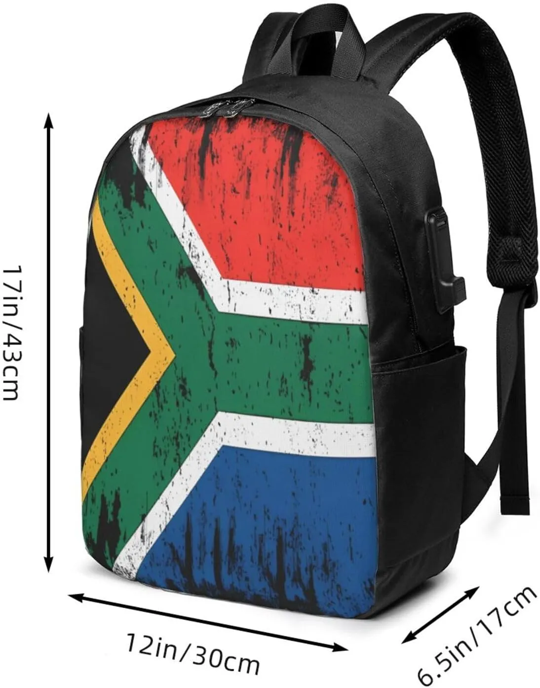South Africa Flag South African Root Laptop Backpacks Travel Backpack Casual Business Daypack Sport Rucksack Computer Bag Fits up to 17 Inch Notebook with USB Port