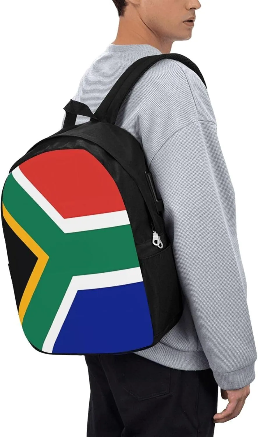 South African Flag Laptop Backpacks Travel Backpack Casual Business Daypack Sport Rucksack Computer Bag Fits up to 17 Inch Notebook with USB Port