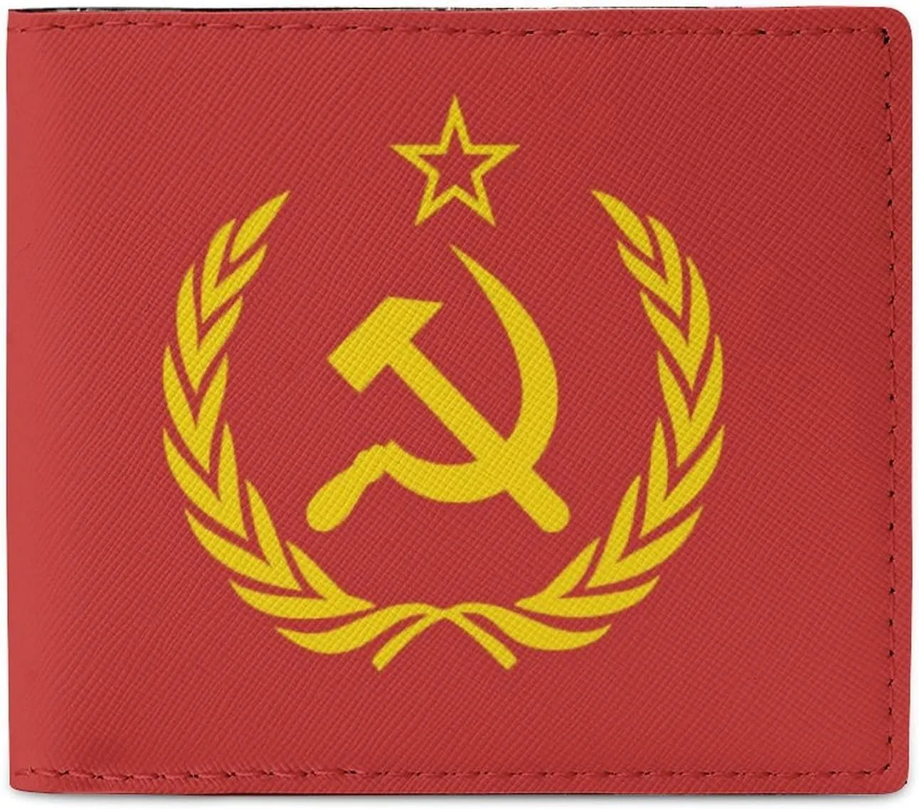 Soviet Union CCCP USSR Emblem Red Small Bifold Wallets for Men Women Credit Card Holder Wallet Purse, style