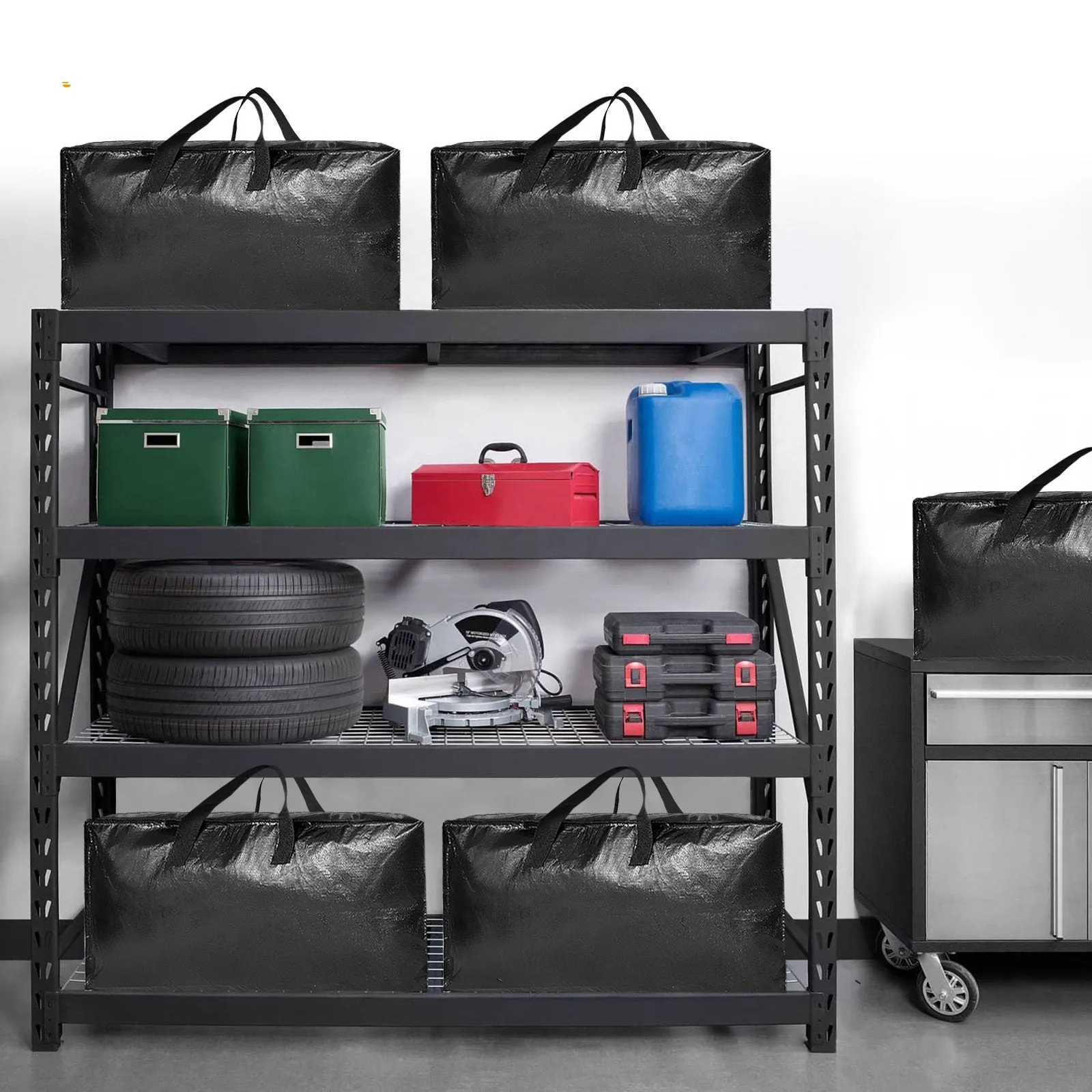 SpaceAid Heavy Duty Moving Bags, Black (8 Pack)