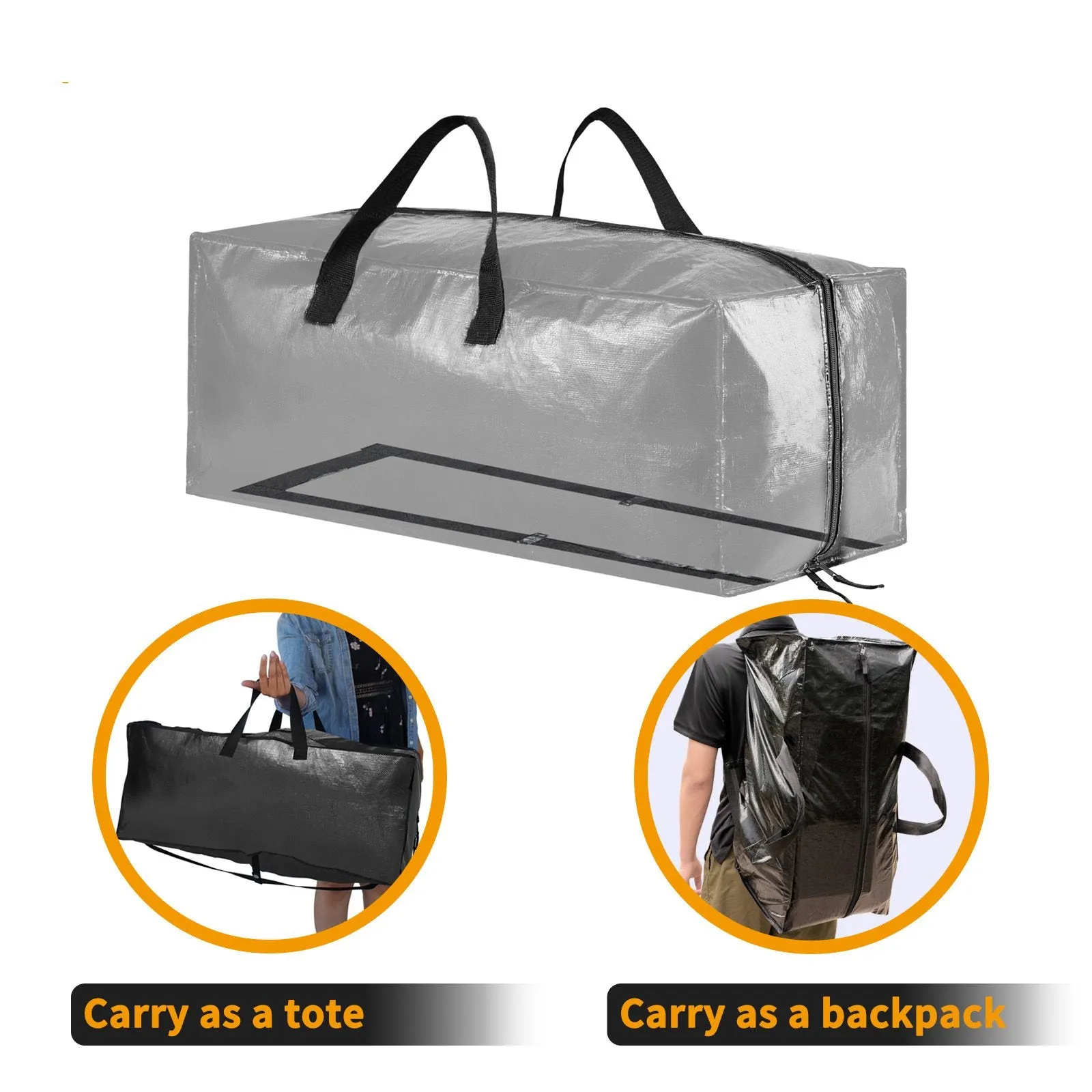SpaceAid Heavy Duty Moving Bags, Black (8 Pack)