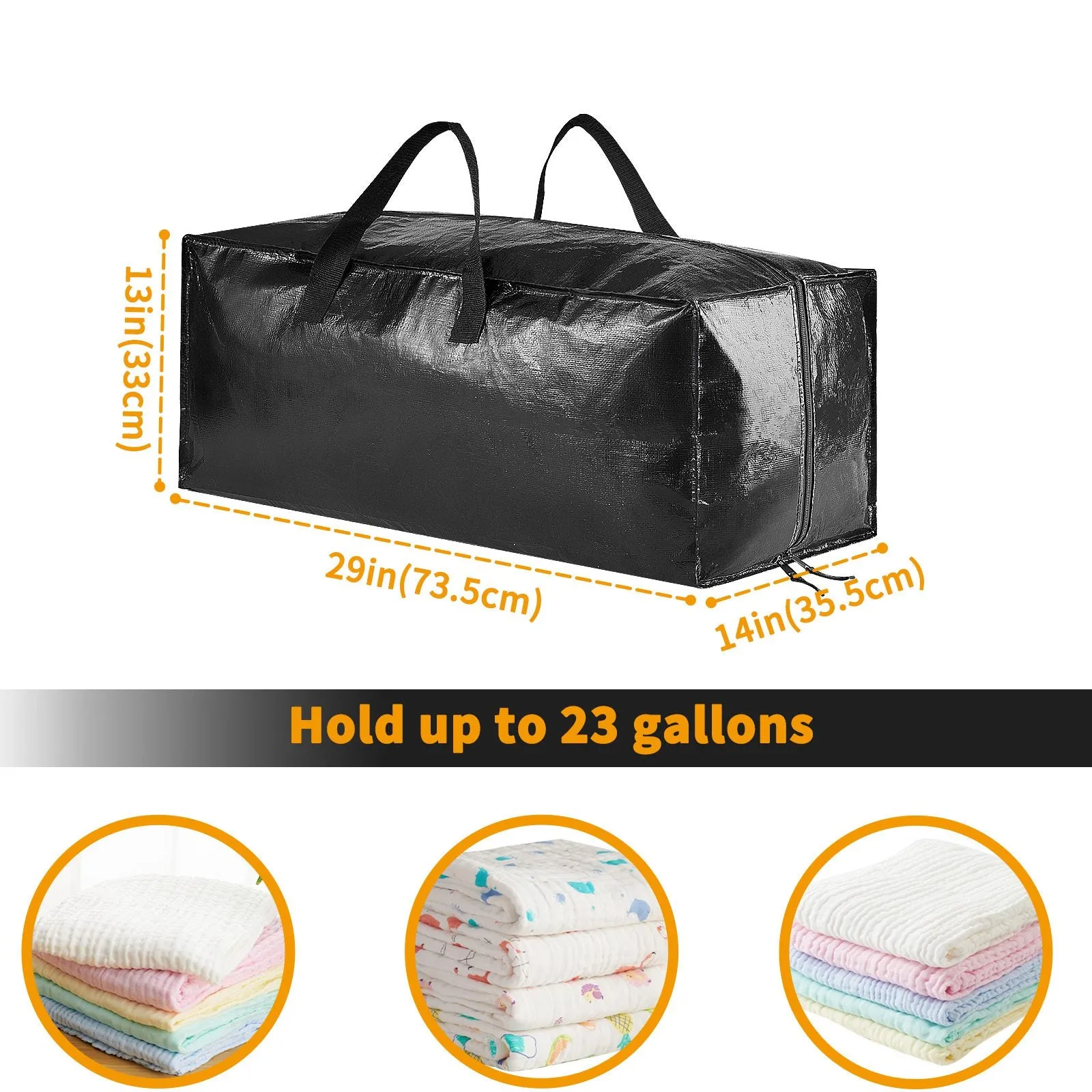 SpaceAid Heavy Duty Moving Bags, Black (8 Pack)