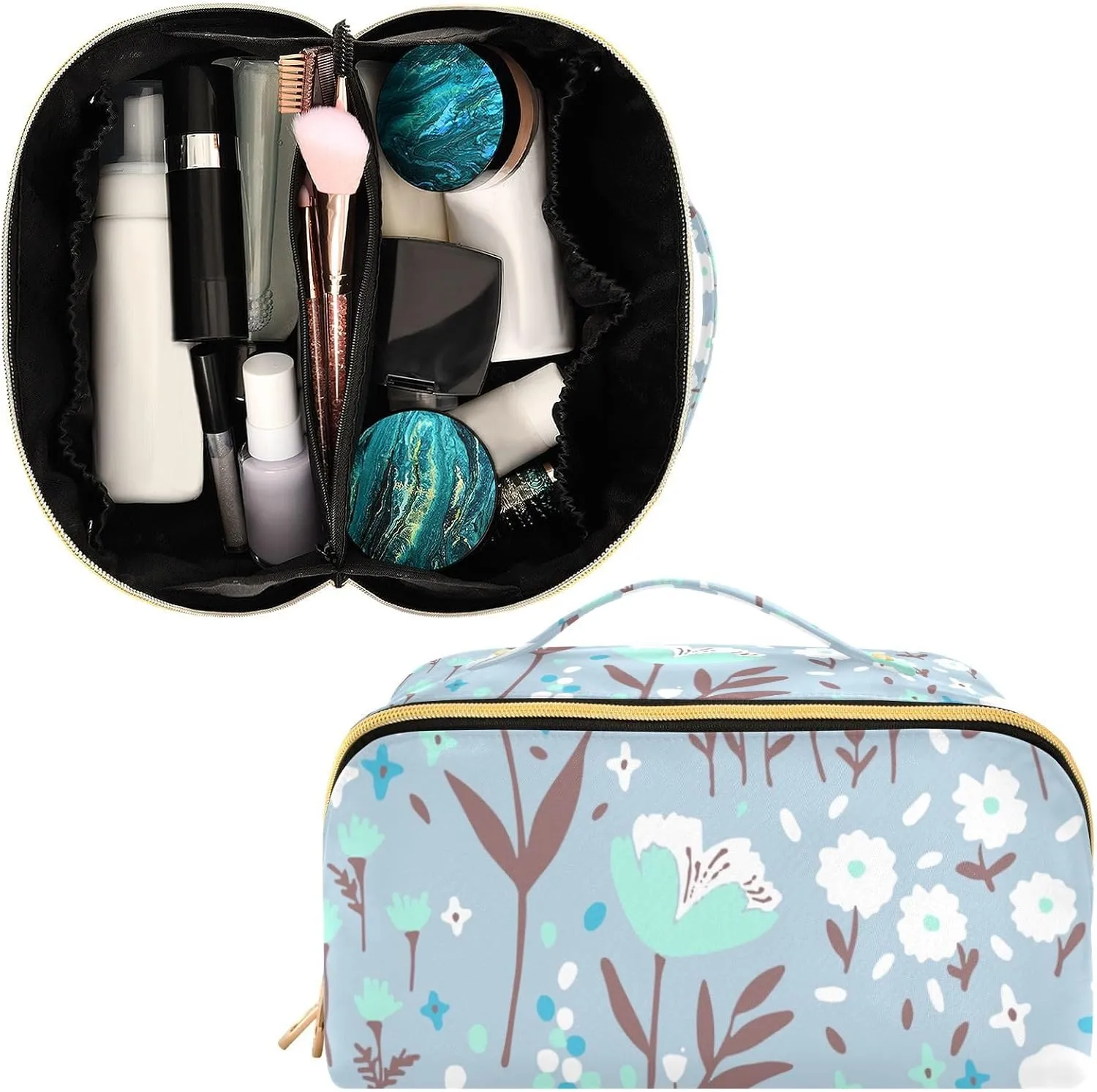 Spacious Rhombus Cosmetic Bag for Women Large Capacity Makeup Bag for Travel and Daily Use