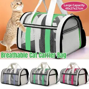 Spacious Travel Bag with Mesh Ventilation Ideal Pet Carriers for Cats