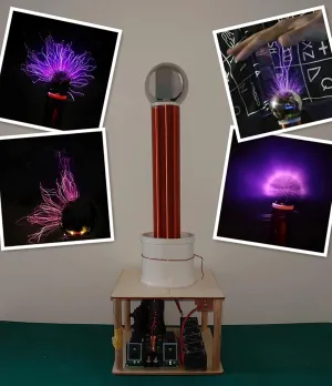 Spark Gap Music Tesla Coil Kit DIY Touchable Artificial Lightning Arc Plasma Desktop Toy Electric Power Wireless Transmission Science Teaching Experiment Model