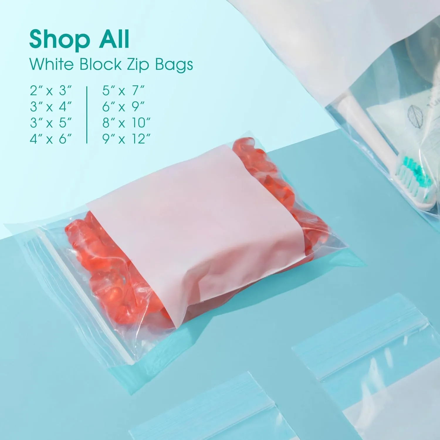 Spartan Industrial - 5" X 7" Zip Top Resealable Bags With Writable White Block (1000 Count) 2 Mil Clear Bags for Game, Toy, and Small Parts Storage