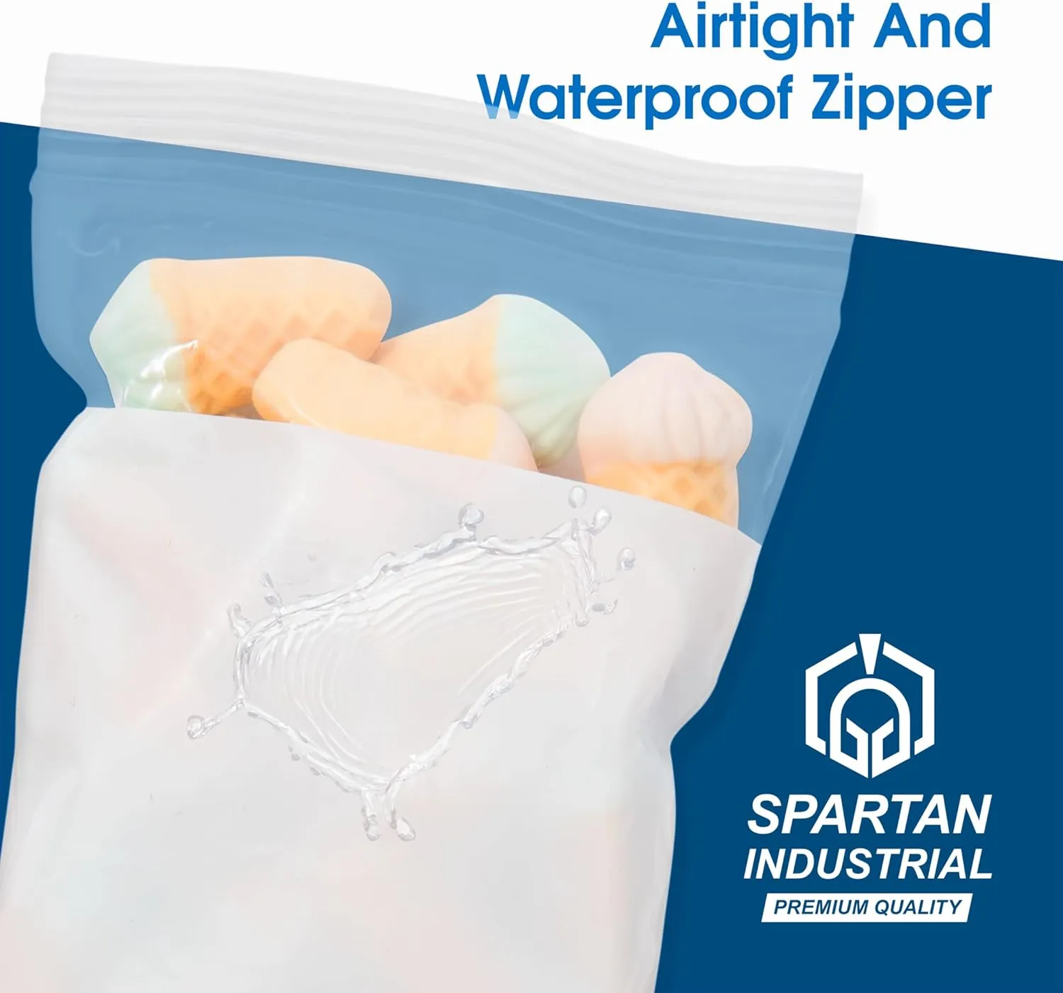Spartan Industrial - 5" X 7" Zip Top Resealable Bags With Writable White Block (1000 Count) 2 Mil Clear Bags for Game, Toy, and Small Parts Storage