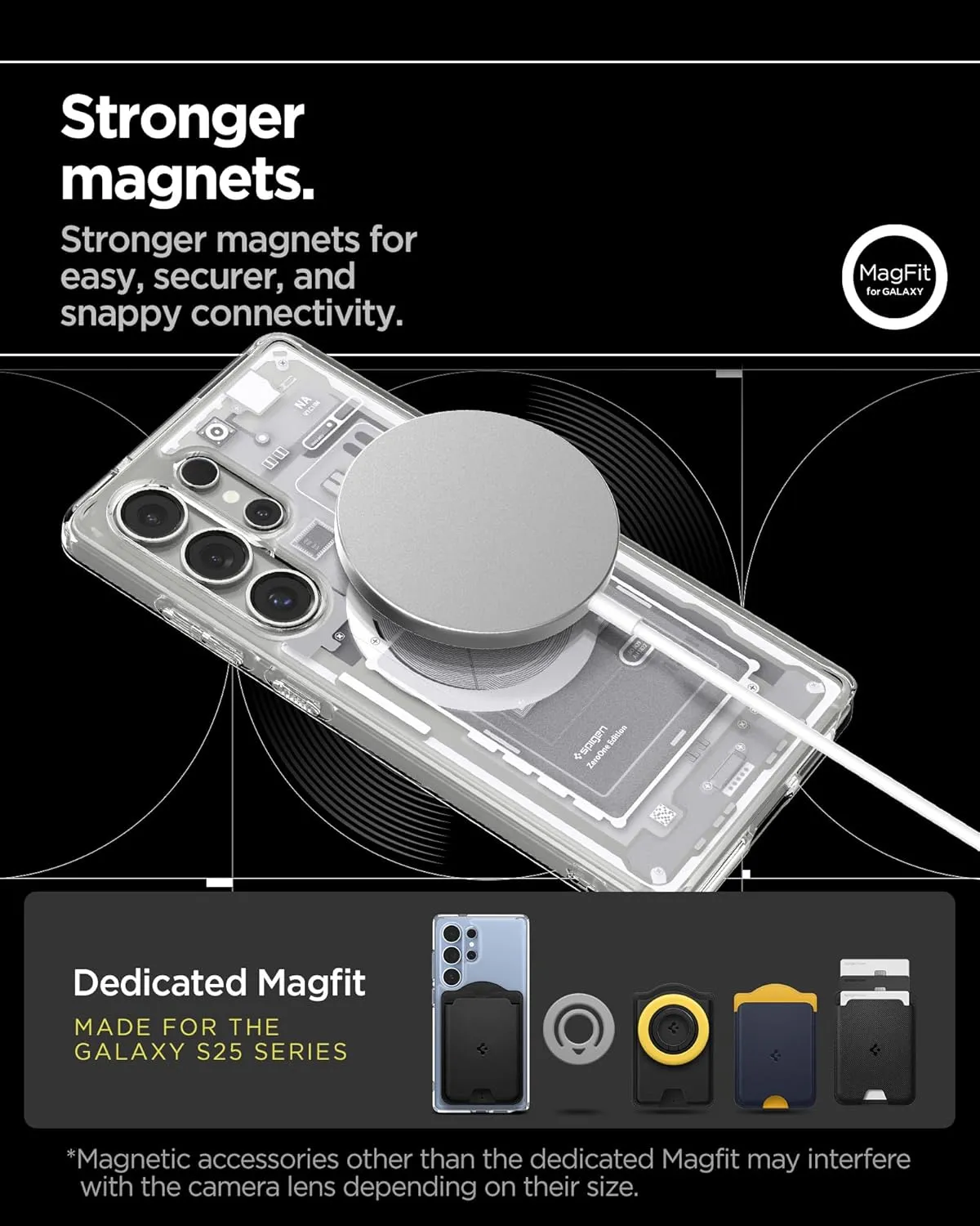 Spigen Ultra Hybrid MagFit Designed for Galaxy S25 Ultra Case [Qi2 Certified/Magnet for Galaxy] (2025) - Zero One White