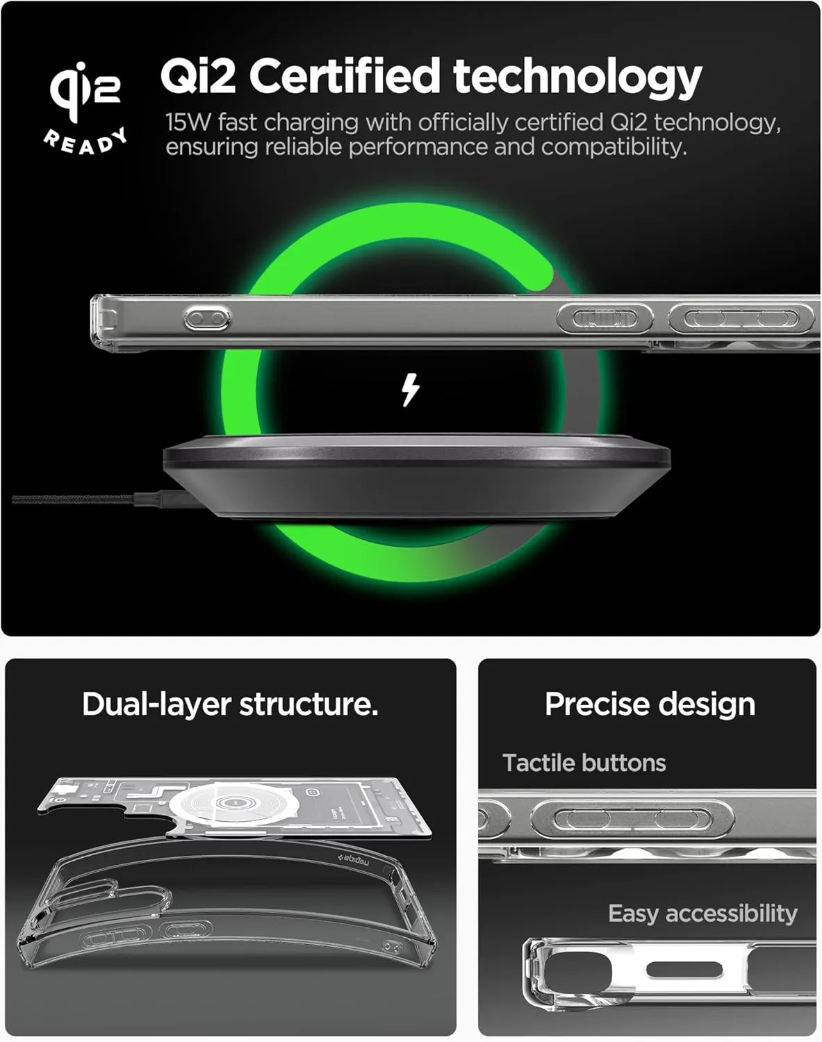 Spigen Ultra Hybrid MagFit Designed for Galaxy S25 Ultra Case [Qi2 Certified/Magnet for Galaxy] (2025) - Zero One White
