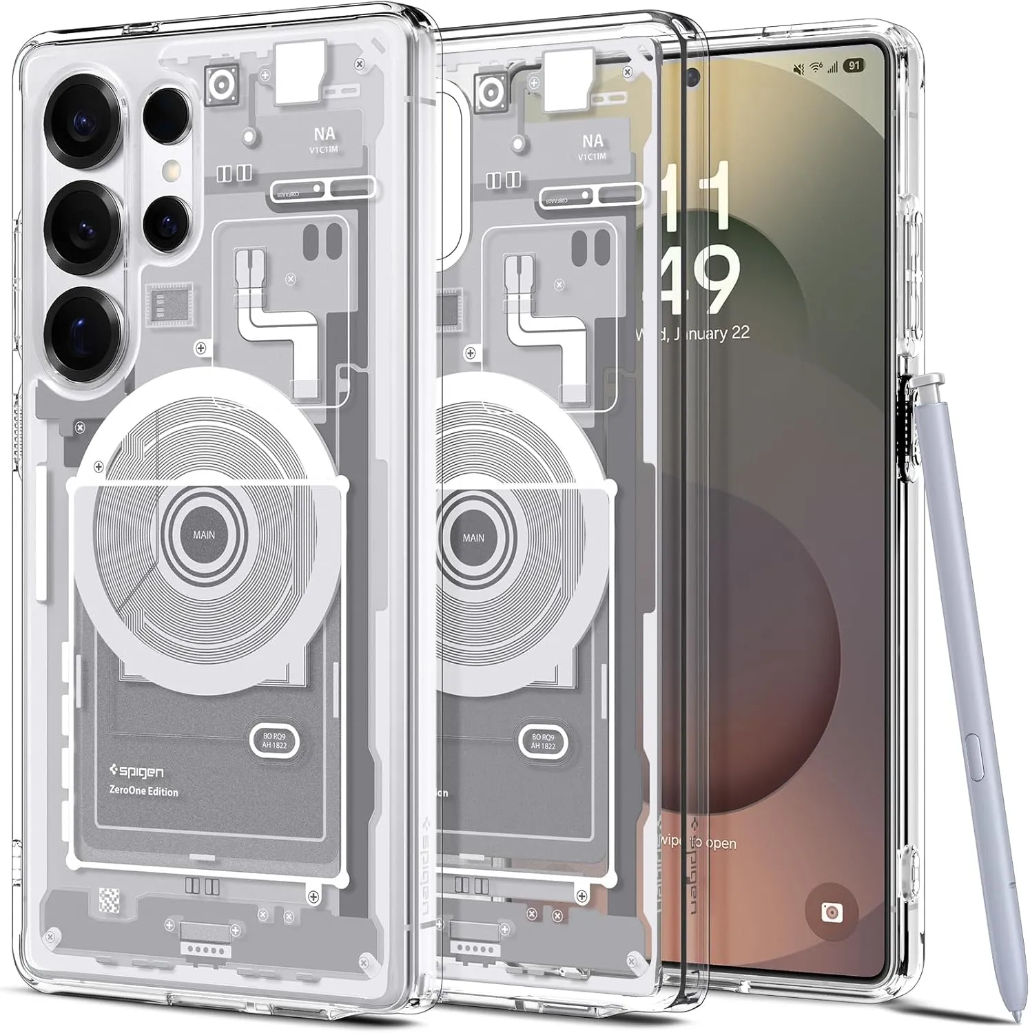 Spigen Ultra Hybrid MagFit Designed for Galaxy S25 Ultra Case [Qi2 Certified/Magnet for Galaxy] (2025) - Zero One White