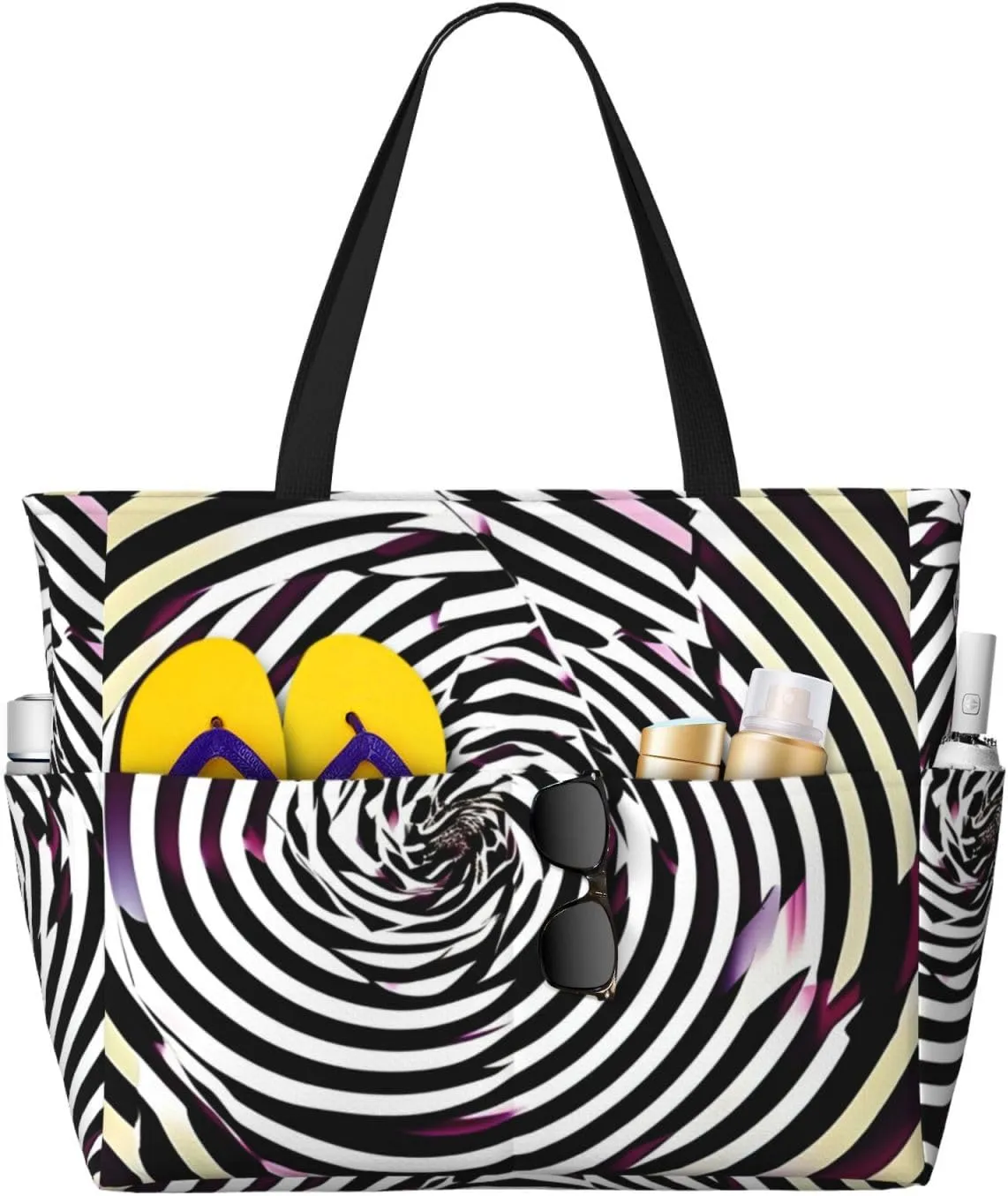 Spiral Optical illusion Gif Print Generic Large Capacity Beach Travel Bag - Swim Backpack/Family- Pool Accessories