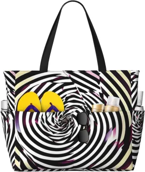 Spiral Optical illusion Gif Print Generic Large Capacity Beach Travel Bag - Swim Backpack/Family- Pool Accessories