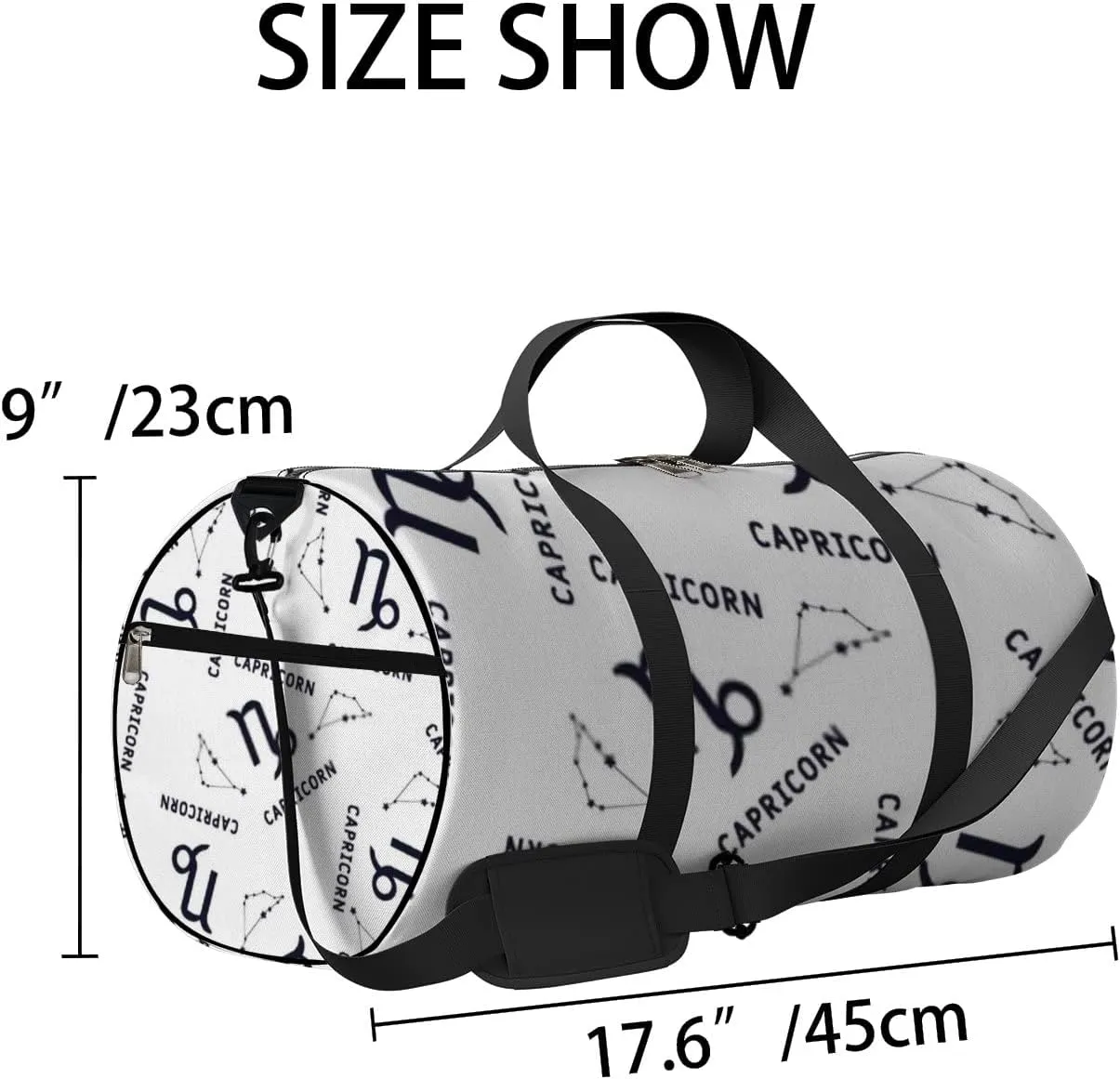 Sports Gym Bag for Women and Men Waterproof Capricorn Zodiac Star Duffel Bag Lightweight Carryon Traveling Boarding Gripsack