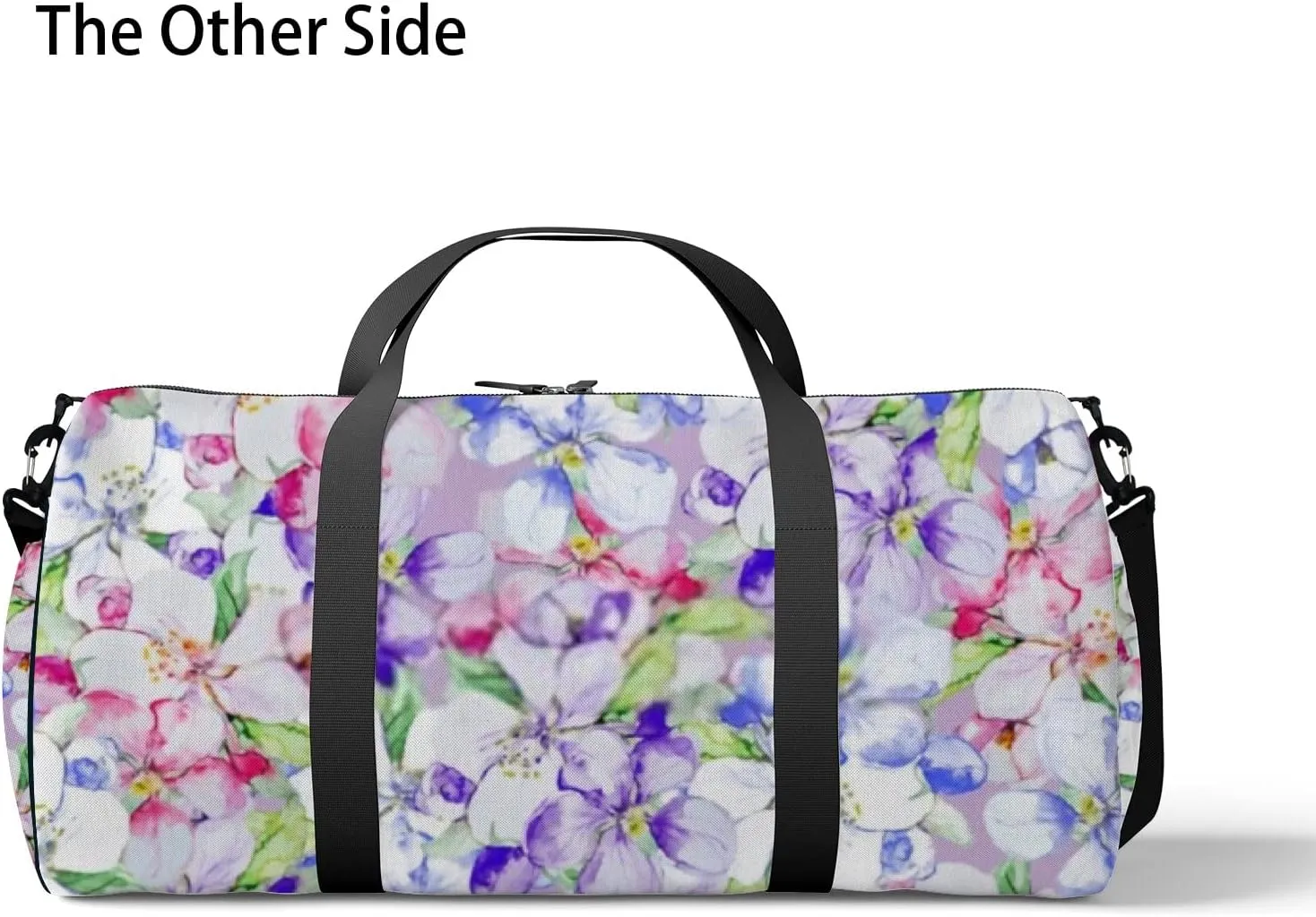 Sports Gym Bag for Women and Men Waterproof Lilac Pastel Flowers watercolor illustration pattern Duffel Bag Lightweight Carryon Traveling Boarding Gripsack