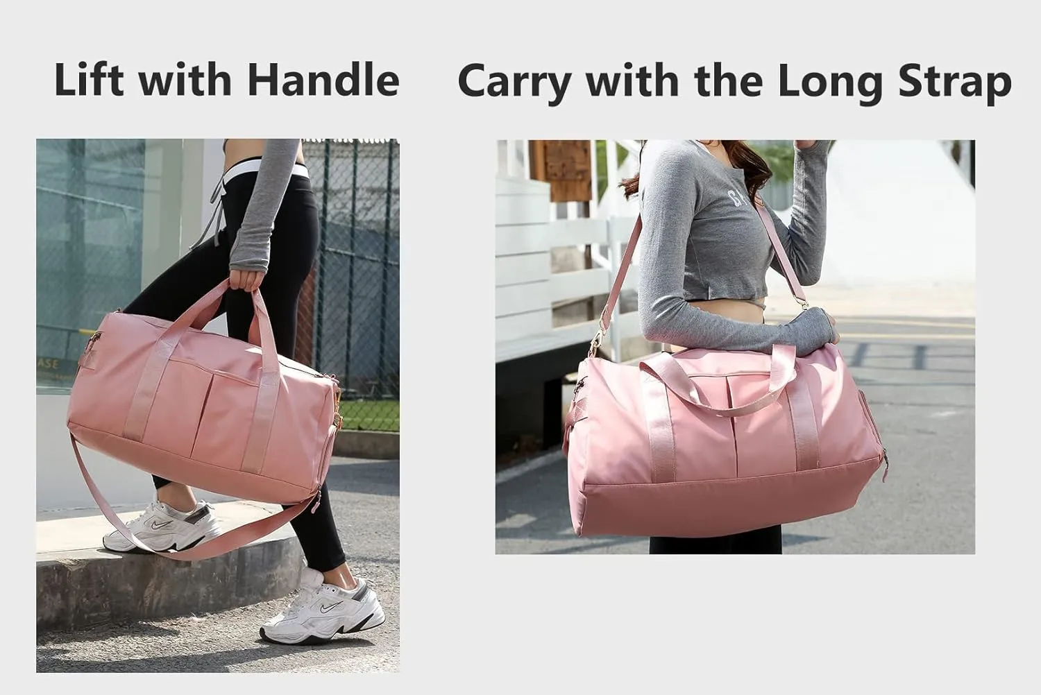 Sports Gym Dance Carry On Weekender Bag for Girls Teen Women, Waterproof Travel Duffle with Wet Pocket and Shoe Compartment, Skyblue, 19" x 10" x 11"